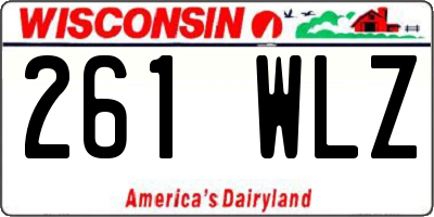 WI license plate 261WLZ