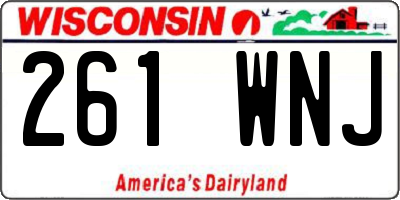 WI license plate 261WNJ