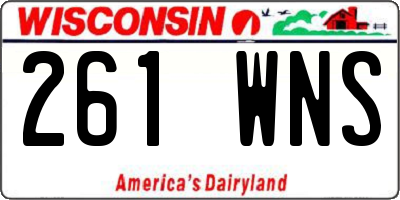 WI license plate 261WNS