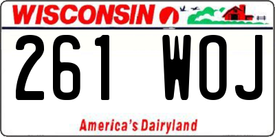 WI license plate 261WOJ