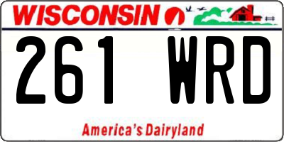 WI license plate 261WRD