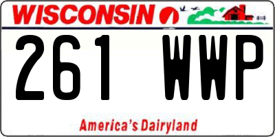 WI license plate 261WWP