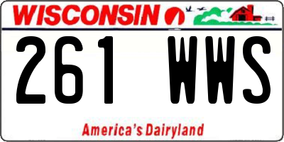 WI license plate 261WWS
