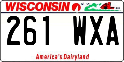 WI license plate 261WXA