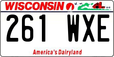 WI license plate 261WXE