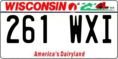 WI license plate 261WXI