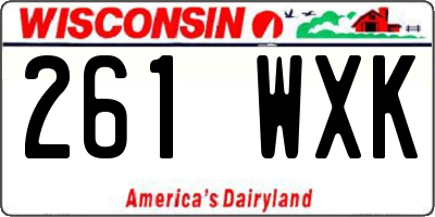 WI license plate 261WXK