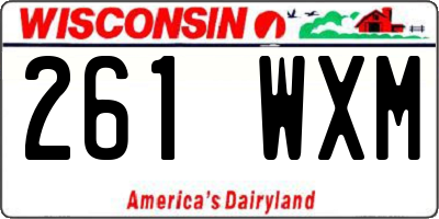 WI license plate 261WXM