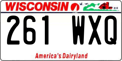 WI license plate 261WXQ