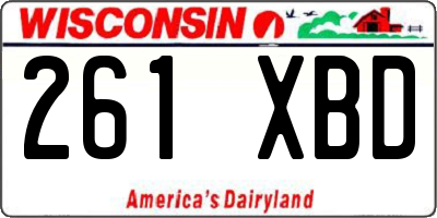 WI license plate 261XBD