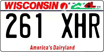 WI license plate 261XHR