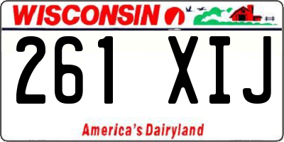 WI license plate 261XIJ