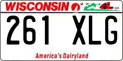 WI license plate 261XLG