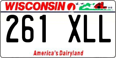 WI license plate 261XLL