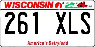 WI license plate 261XLS