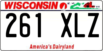WI license plate 261XLZ