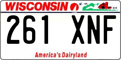WI license plate 261XNF