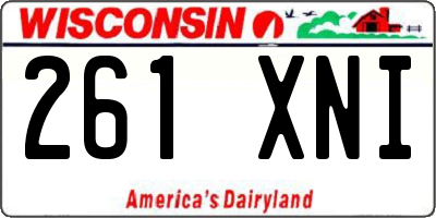 WI license plate 261XNI