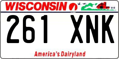 WI license plate 261XNK