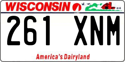 WI license plate 261XNM