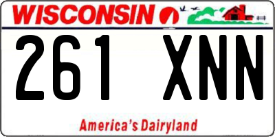 WI license plate 261XNN