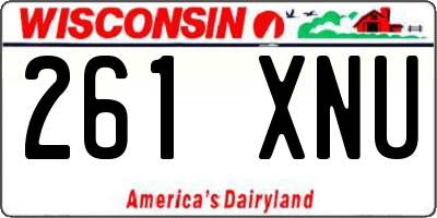 WI license plate 261XNU