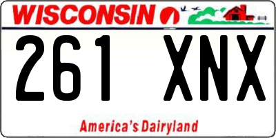 WI license plate 261XNX