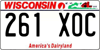 WI license plate 261XOC