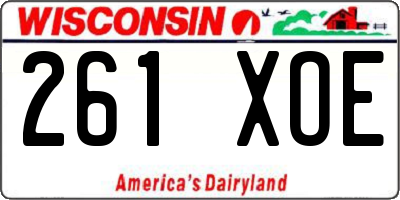 WI license plate 261XOE