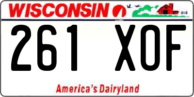 WI license plate 261XOF