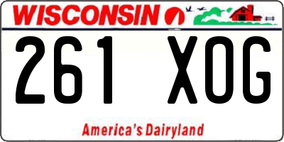WI license plate 261XOG