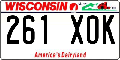 WI license plate 261XOK