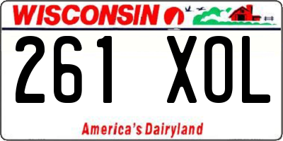 WI license plate 261XOL
