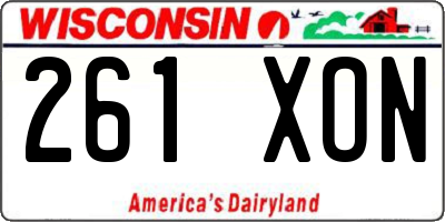 WI license plate 261XON