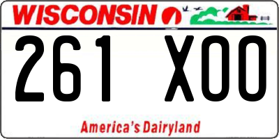 WI license plate 261XOO
