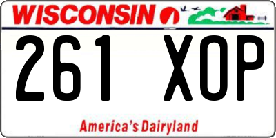 WI license plate 261XOP