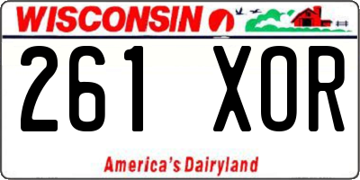 WI license plate 261XOR