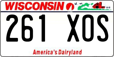 WI license plate 261XOS