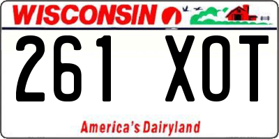 WI license plate 261XOT