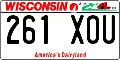 WI license plate 261XOU