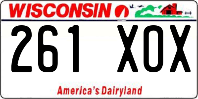 WI license plate 261XOX