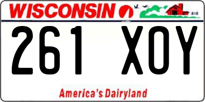 WI license plate 261XOY