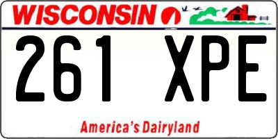 WI license plate 261XPE