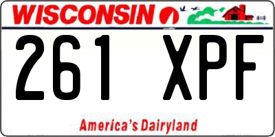 WI license plate 261XPF