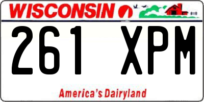 WI license plate 261XPM