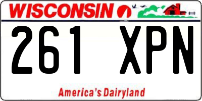 WI license plate 261XPN