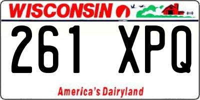 WI license plate 261XPQ