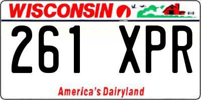 WI license plate 261XPR