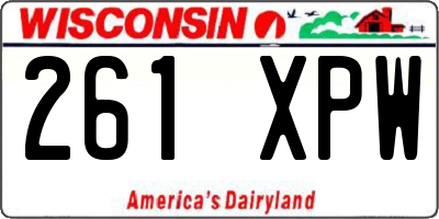 WI license plate 261XPW