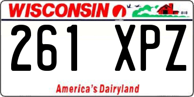 WI license plate 261XPZ